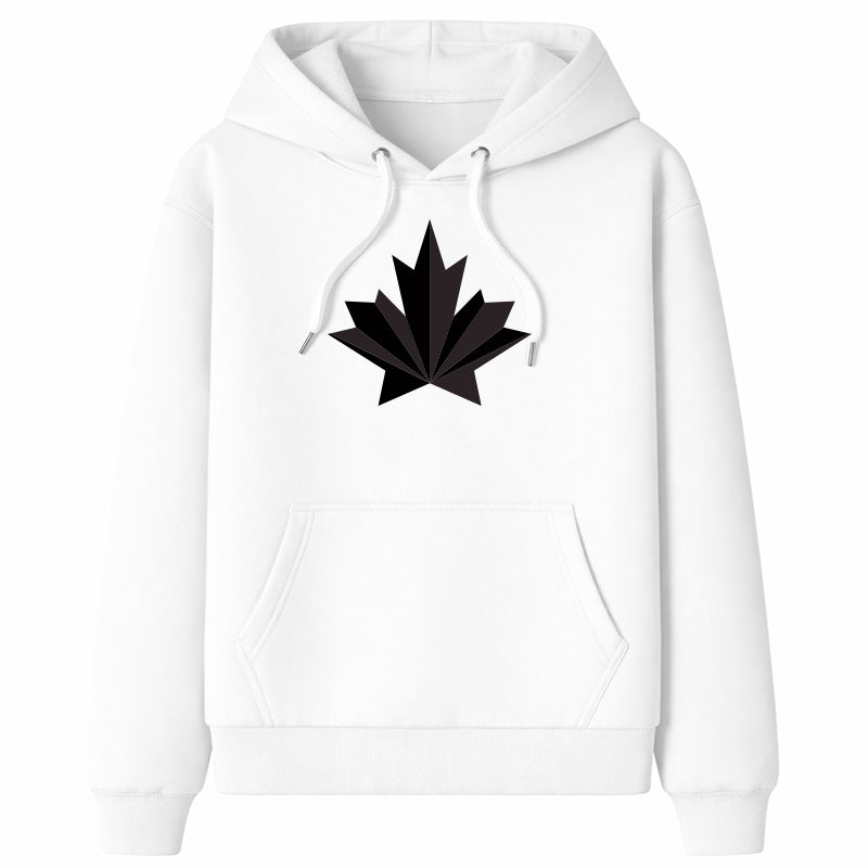 Black Maple Leaf Hoodie — White