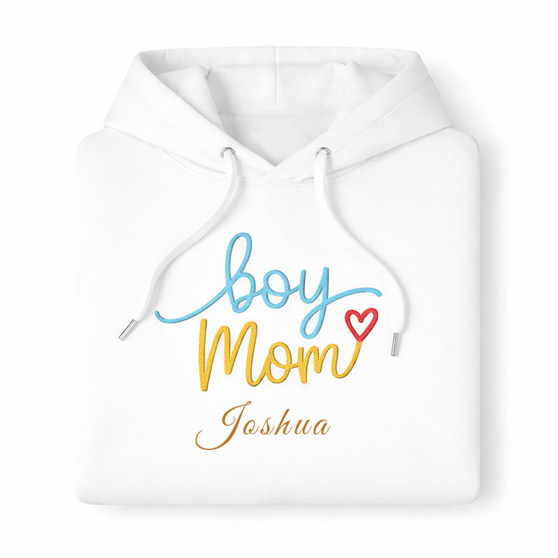 Boy Mom Hoodie  - White