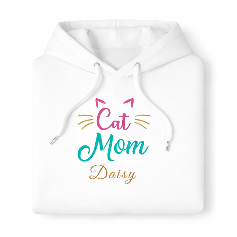 Cat Mom Hoodie - White