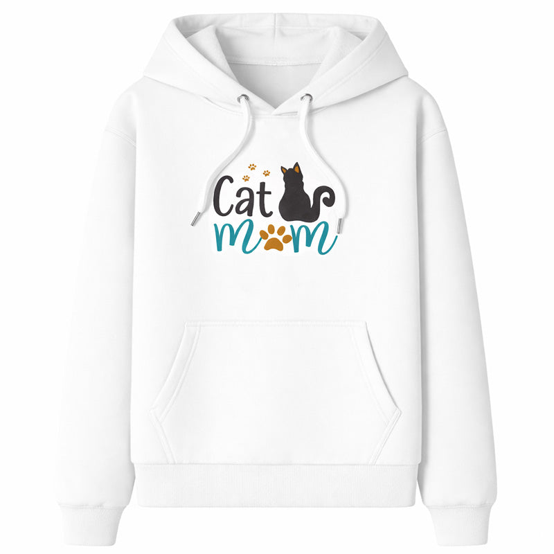 Cat Mom Hoodie - White