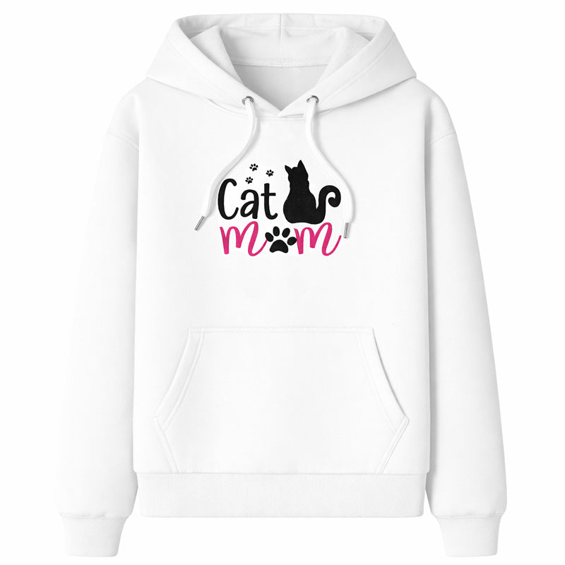 Cat Mom hoodie - White