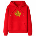 Gold Maple Leaf Hoodie — Red