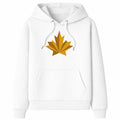Gold Maple Leaf Hoodie — White