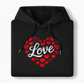 Hoodie Love — White and Red (Black)