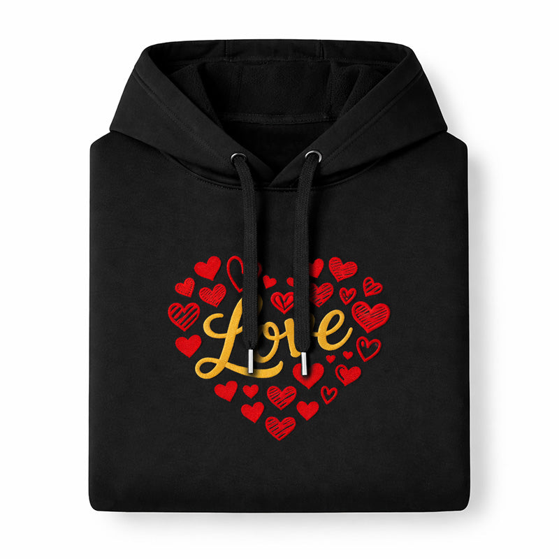 Love Hoodie – Gold & Red (Black)