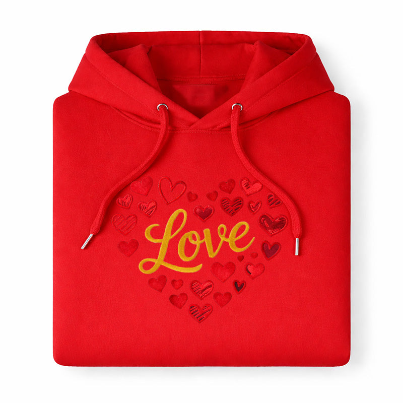 Love Hoodie – Gold & Red (Red)