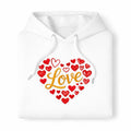 Hoodie Love - Gold & Red (White)