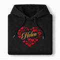 Heart Hoodie with Custom Name – Black