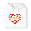 Heart Hoodie with Custom Name – White