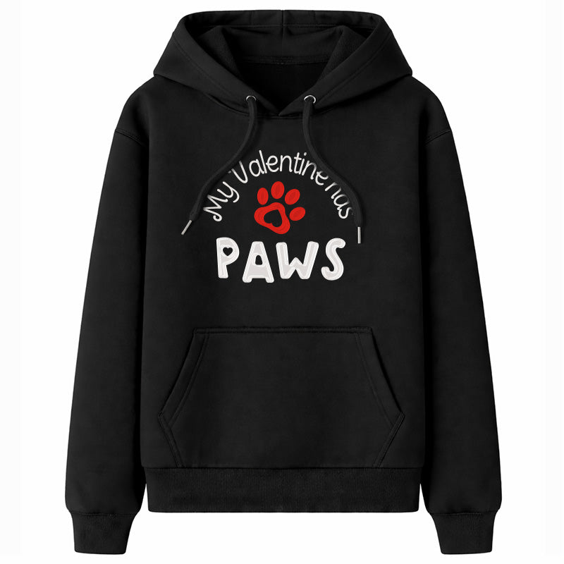 My Valentine Has Paws Hoodie – Black