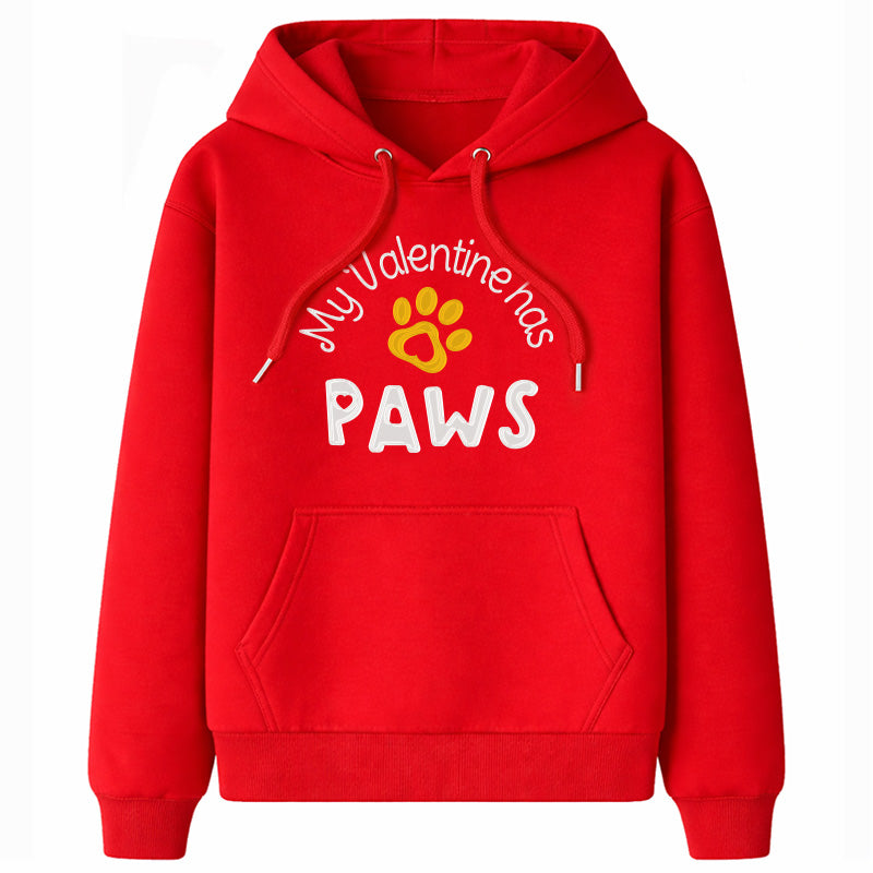 My Valentine Has Paws Hoodie – Red
