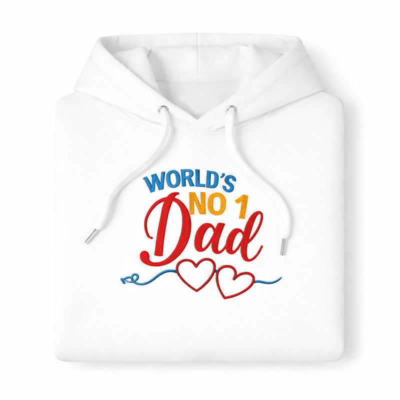 World's #1 Dad Hoodie — White