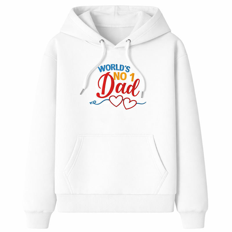 World's #1 Dad Hoodie — White
