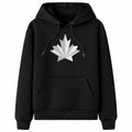 Silver Maple Leaf Hoodie — Black