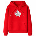 Silver Maple Leaf Hoodie — Red
