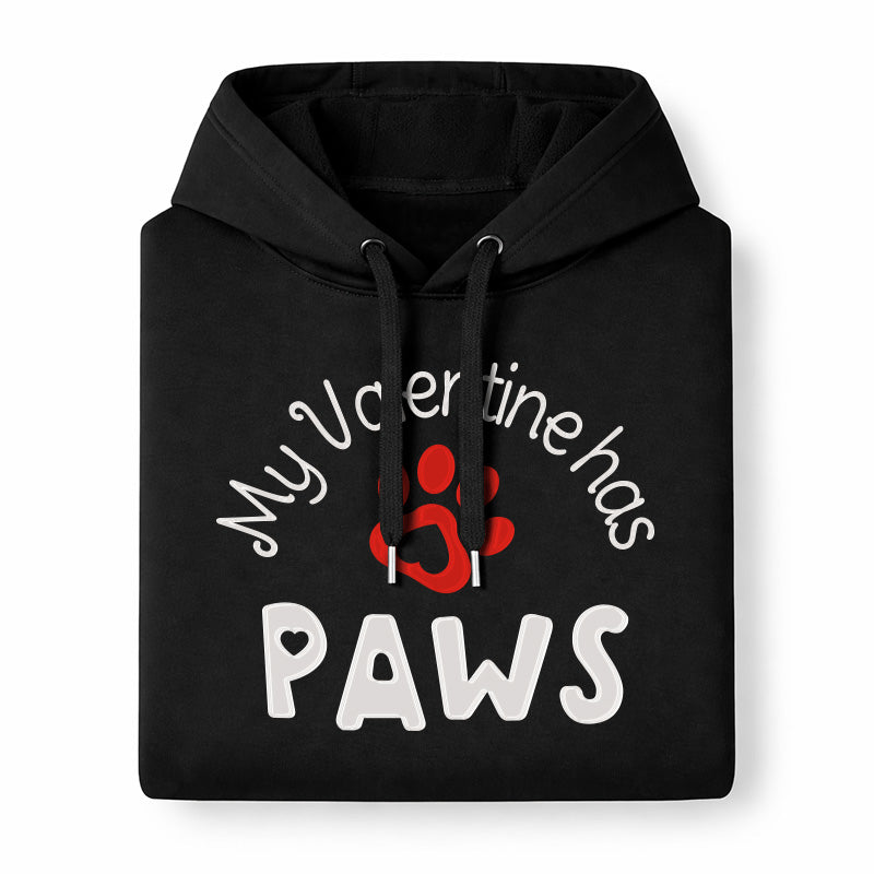 My Valentine Has Paws Hoodie – Black
