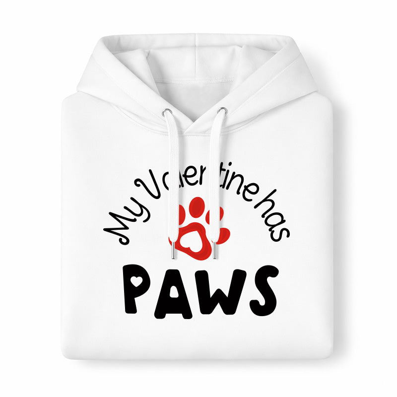 My Valentine Has Paws Hoodie – White