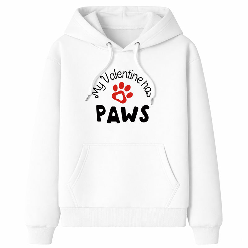My Valentine Has Paws Hoodie – White