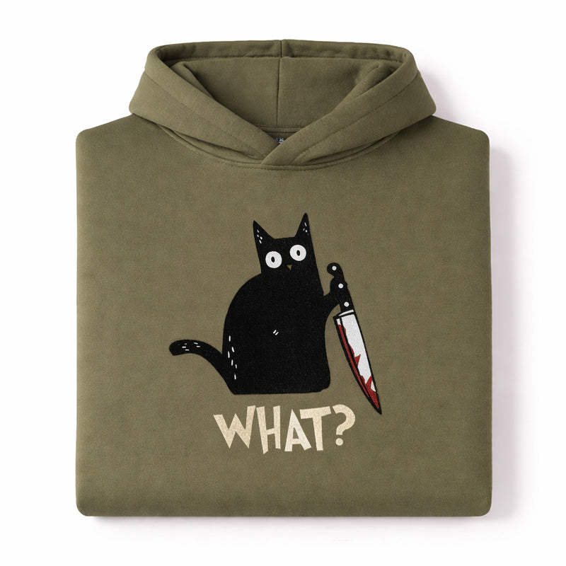 What? Cat Hoodie - Green