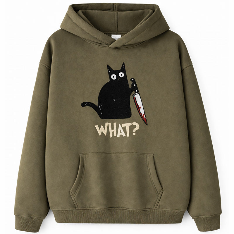 What? Cat Hoodie - Green
